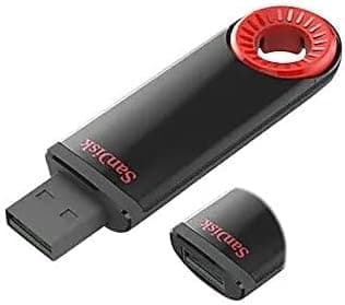 SanDisk Cruzer Dial 64 GB USB 2.0 Flash Drive, Reliable Storage, Password Protection, Black/Red -SDCZ57-064G-A46C
