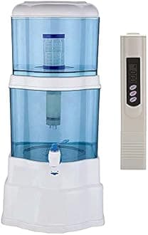 JB HomeZ Non-Electric Ultra Filtration Based Gravity Water Filter and Purifier With 14 Litre (7+7 Litre Combined) Storage and Plastic Tap (UF Gravity + TDS Meter) Pack of 2 Model No C&M-32