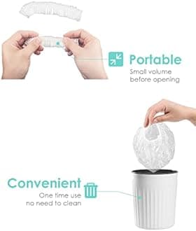 Auban Disposable Shower Caps, Plastic Clear Hair Cap