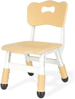 Kids Height Adjustable Toddler Chair Max Load 220LBS Plastic Indoor Outdoor for Children Age 1-6 School Home Daycare Use Burlywood