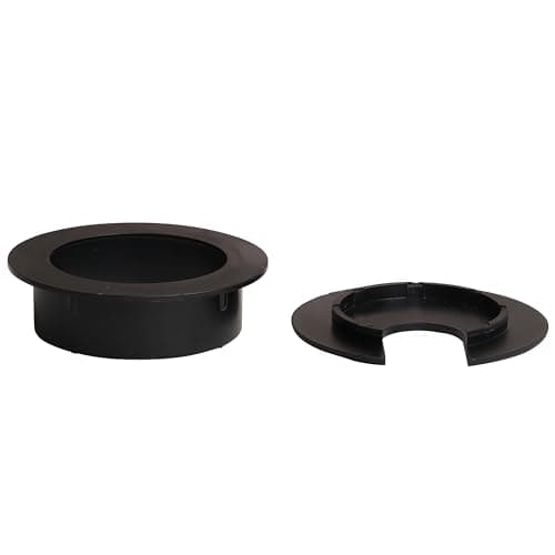 Rok Hardware 2" (51mm) Black Round Computer Desk Table Port Wire Cable Cord Organizer Hole Cover Grommet, ROKRG2BLK
