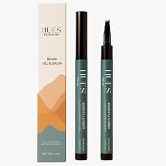 Beard Fill & Grow | Beard Filler for Men with Growth Extract | Waterproof, Smudge-Proof, Long-Lasting Beard Pencil | Natural Look | Patchy Beard Solution | Made in India (Brown)