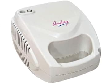 Amkay Respiratory Compressor Nebulizer Mini with Complete Kit for Kids & Adults | Transparent Nebulizer Mini (White)