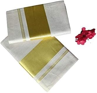 Women's Tissue Cotton Kasavu Set Mundu with Zari (Off White)