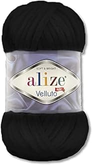 Wohnkult 100 g Alize Velluto Wool in 30 Selections (60 | Black)