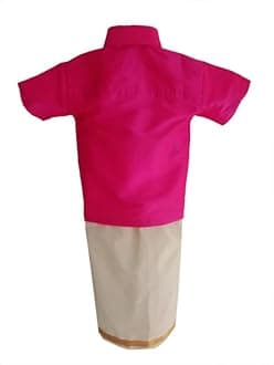 Boys Silk Cotton Traditional Dhoti & Shirt Set
