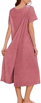 Deyeek Hospital Gowns for Women Labor Delivery Shoulder Surgery Dress Adaptive Clothing Night Robes for Elderly Plus Size