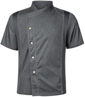 Unisex Chef Coat for Men Women Short Sleeves Solid Chef Jacket Hotel Restaurant Work Shirt Uniform