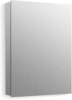 Kohler 55062-NA Embark Slim Medicine Cabinet Mirror, Adjustable Shelves with Mirrored Door, 20 in. W x 26 in. H