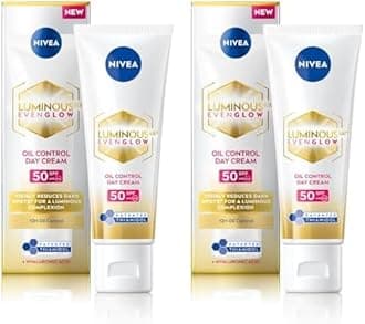NIVEA Luminous Even Glow Oil Control Day Cream SPF50 40ml (Pack of 2)