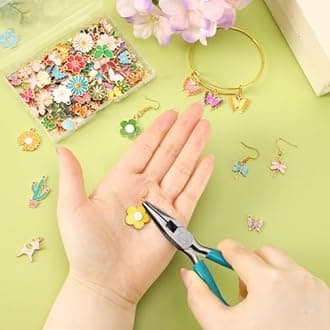 MARFOREVER 120 Pcs Gifts for Women Mom Charms for Jewelry Making, Assorted Gold Enamel Charm Pendants for DIY Necklace Bracelet Making Supplie