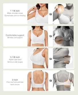 Popilush Bras for Women Wireless Seamless Push Up Bra No Underwire Comfy Supportive Tshirt Bralette