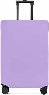 Lavender Purple Travel Luggage Cover, Light Purple Solid Anti-scratch Travel Suitcase Protector Covers, Washable Elastic Baggage Covers Fit 22-25 Inch Carry on Luggage