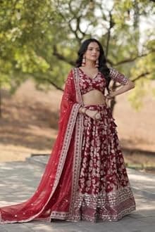 indian ready to wear lehenga choli for women flared party night with stitched blouse LW-7080