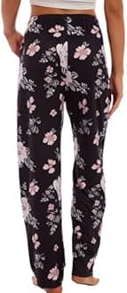 iniber Comfy Pajama Pants for Women Stretch Drawstring Lounge Pants with Pockets Casual Wide Leg Pjs Bottoms