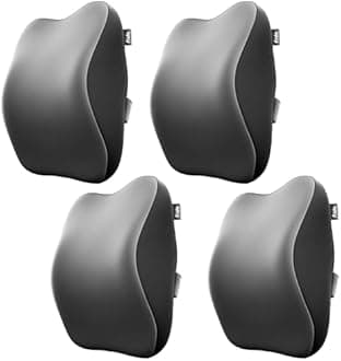 Frido Ultimate Car Neck Rest Pillow| Ultrasoft Pillow for Comfortable Rides | Superior Neck Support | Relieves Neck Pain | Hi-Per Foam Head Rest Pillow with Washable Velvet Cover | Grey | Pack of 4