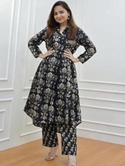 Leriya Fashion Ethnic Co Ord Set for Women | Kurta Set for Women | 2 Piece Kurta Set | Kurta with Pant for Women