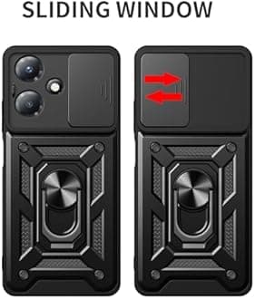 MMlife for Tecno Camon 20 Pro 5G Case with Camera Cover and Stand Kickstand Ring with Tempered Glass Screen Protector [2 pieces],Military Grade Shockproof Protective Cover, Red