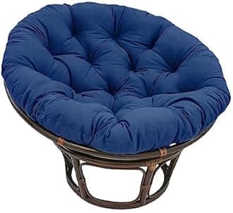 AHSBND Large Round Papasan Chair Cushion, Thick Outdoor Rocking Chair Cushion, Rattan Hanging Basket Cushion, Egg Nest Replacement Pad(Navy blue,100 * 100cm)