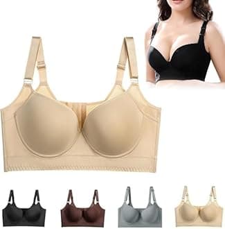Brasieres Anchos De Espalda Y Levanta Busto, Back Smoothing Push-Up Bra, Anti-Sagging Large Size Seamless Bra
