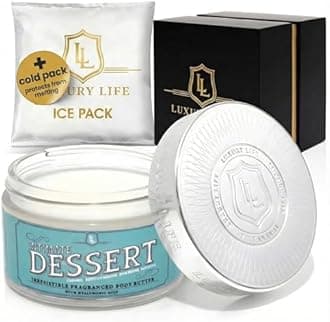 LUXURY LIFE BUTTER - Irresistibly Scented Body Butter with Hyaluronic Acid for Ultimate Moisture. Luxurious Natural Fragrance. Hydrates for a Non-Greasy Glamorous Glow, Intimate Dessert, 5 oz.