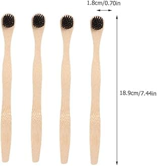 4pcs Bamboo Wood Tongue Scraper Adult Toothbrush Tongue Scraper for Adults Tongue Cleaners Accessories Hand Squeegee Tooth Brush Tongue Accessories Nylon Draft Board