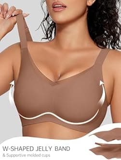 OEAK Womens Wireless Bras V Mesh Comfortable Bralette Supportive Tshirt Bra No Underwire Seamless Push Up Everyday Bras
