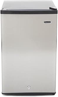 Whynter Upright Freezer with Lock, 2.1 Cu. Ft. Small Freezer Mini Freezer for Bedrooms, Dorms, Garages, Offices CUF-210SS, Stainless Steel Energy Star