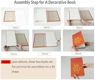 Coffee Table Decorative Books For Home Decor, Fake Books For Decoration, Aesthetic Bookshelf Decor for Living Room Office Bedroom, 3 Piece