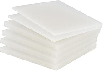 PP Polypropylene Sheet Plate Thickness 3mm-20mm Hard Sheet PVC Plate PP PE Sheet (200mm * 200mm * 10mm * 5 Pieces)