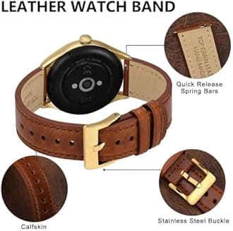 BISONSTRAP Leather Watch Straps, Classic Oil Waxed Leather, Quick Release Replacement Band for Men and Women, Band Width 18mm 20mm 22mm