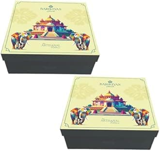 x BARIKIYAN - The Royal Echoes Premium Gift Box for Return Gifts, Personal & Corporate Gifting, Invitations | Designer Keepsake for storing home/office items - Large (Pack of 2)