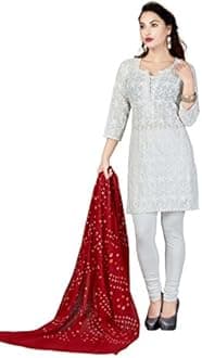 RANI SAAHIBA Women's Cotton Dupatta, Red, One Size