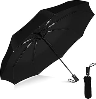 GAOYAING Portable Auto Travel Umbrella - Windproof for Rain, Strong for Wind, Auto Open/Close Button, Perfect Car Umbrella for Men & Women