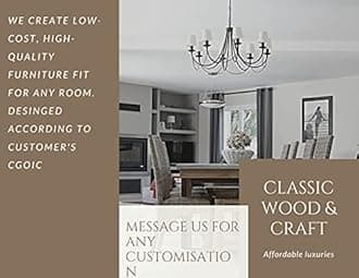 CLASSIC WOOD & CRAFT® Timeless King Size Bed Frame - High Headboard, Footboard, & Premium Teak Wood - Customizable Features, 203 cm x 193 cm No Mattress Included (Design-9)