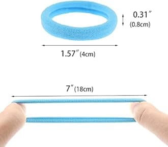 100 Pack Seamless Hair Ties for Women Girls Ponytail Holders for Thick Hair (light blue)