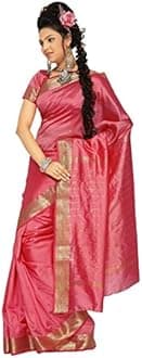 Sanskruti India Womens Indian Ethnic Traditional Banarasi Art Silk Saree Sari Wrap Fabric Dress Drape