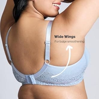 NYKD by Nykaa Women’s Full Support M-Frame Heavy Bust Everyday Cotton Bra | Non-Padded | Wireless | Full Coverage| Bra, NYB101, Dark Blue, 32D, 1N