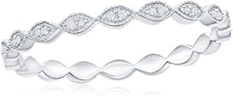 Beaux Bijoux Real Diamond Rings for Women in Sterling Silver - Engagement, Promise Anniversary, Genuine Fine Diamond Rings in Multiple Shapes and Styles