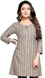 Shiv Textiles Rayon Fabric Printed Round Neck Short Kurtis for Women Top Dresses Kurti for Ladies & Girls Kurtis