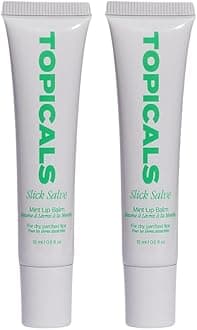 Slick Salve Mint Glossy Lip Balm | Soothes Discomfort, Strengthens Barrier & Provides Lasting Hydration & Relief | Vegan, Paraben-Free Formula w/Hyaluronic Acid (2 Pack, 0.5 Fl Oz Each)