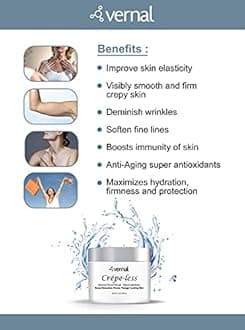 Crepe-less crepey skin firming cream to repair crepey arms, neck & hands. Organic tightening cream to erase crepy skin on arms, neck and body. Best moisturizer to treat saggy, crepe skin. Made in USA