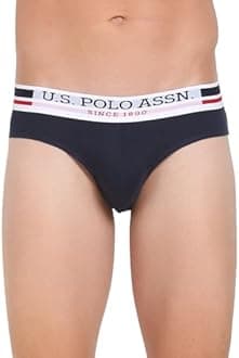 U.S. Polo Assn. Mens Elasticized Waist Pure Cotton I006 Briefs - Pack of 3