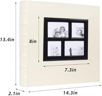 RECUTMS Photo Album 4x6 500 Pockets Photos, Leather Cover Large Picture Albums Holds 500 Horizontal and Vertical Photos for Wedding Family Baby (Beige)