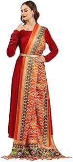 DUPATTA BAZAAR Women's Floral Silk Blend Dupatta