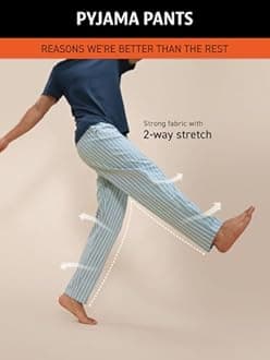 DAMENSCH Regular Fit Cotton Blend Woven Casual Style Pyjama Dual Pockets Breathable Microfibre Waistband Anti-Bacterial Stretchable Soft Comfortable Pyjama For Men