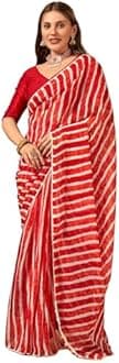 Ready to wear Pre draped Prestitched one min readymade Designer Parywear saree with Unstitch Blouse (Redwhite)