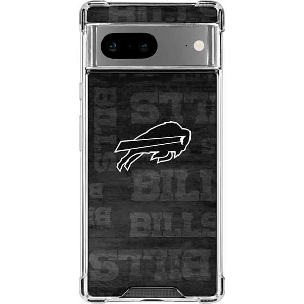 Skinit Clear Phone Case Compatible with Google Pixel 7a - Officially Licensed NFL Buffalo Bills Black & White Design