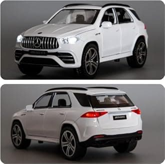 1:32 Mercedes Benz AMG GLE63 Toy Car Metal Pull Back Diecast Car with Openable Door and Sound Light, Gifts Toys for Kids【 White 】
