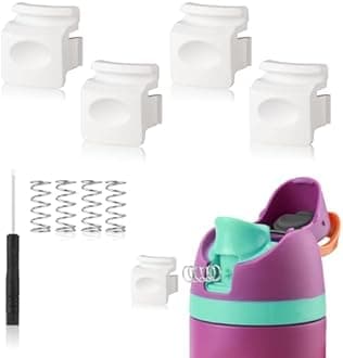 4pcs Replacement Button Compatible with Owala FreeSip 24oz 32oz, BPA-Free Water Bottle Lid Mouth Push Button Switch Replacement Parts for Owala 19/24/32/40oz Bottle Accessories, White